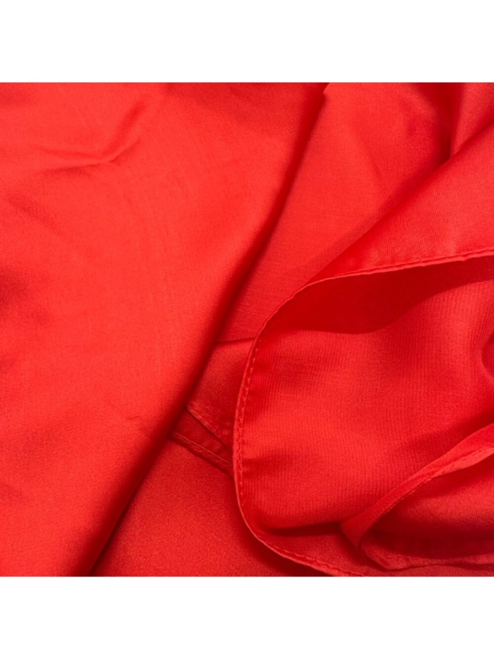 Elegant Square Silky Satin Scarf Bandana RED Headwear Solid Soft Versatile Shawl - Picture 5 of 6